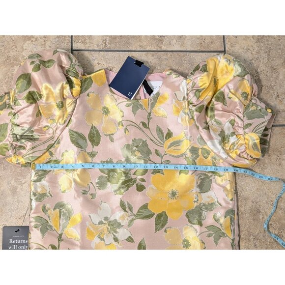 NWT Tuckernuck Pomander Place Lotus Thea Jacquard Floral Puff Sleeve Blouse Sz M - Picture 9 of 11